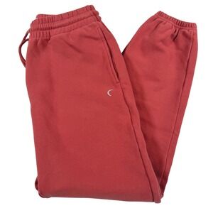 Zyia Active‎ Rust Red Fleece Lined Joggers Sweatpants Womens Large Drawstring
